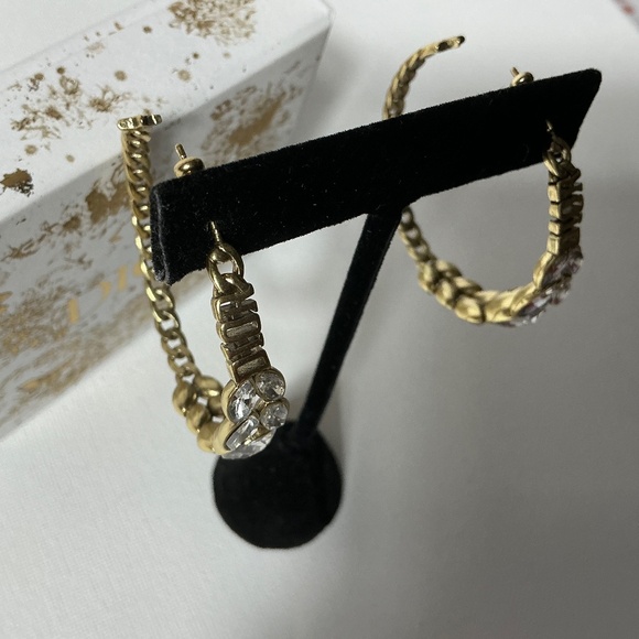 Dior 2” Gold Hoop Earrings - Picture 3 of 3